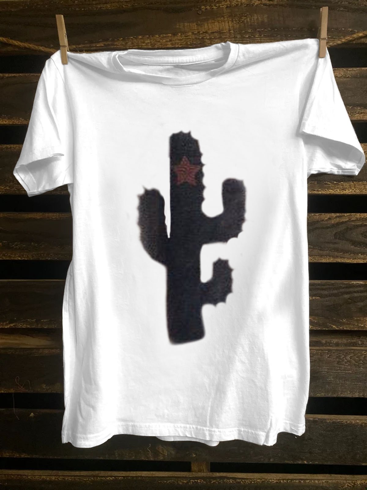 Cactus Printed Cotton Casual  T-Shirt