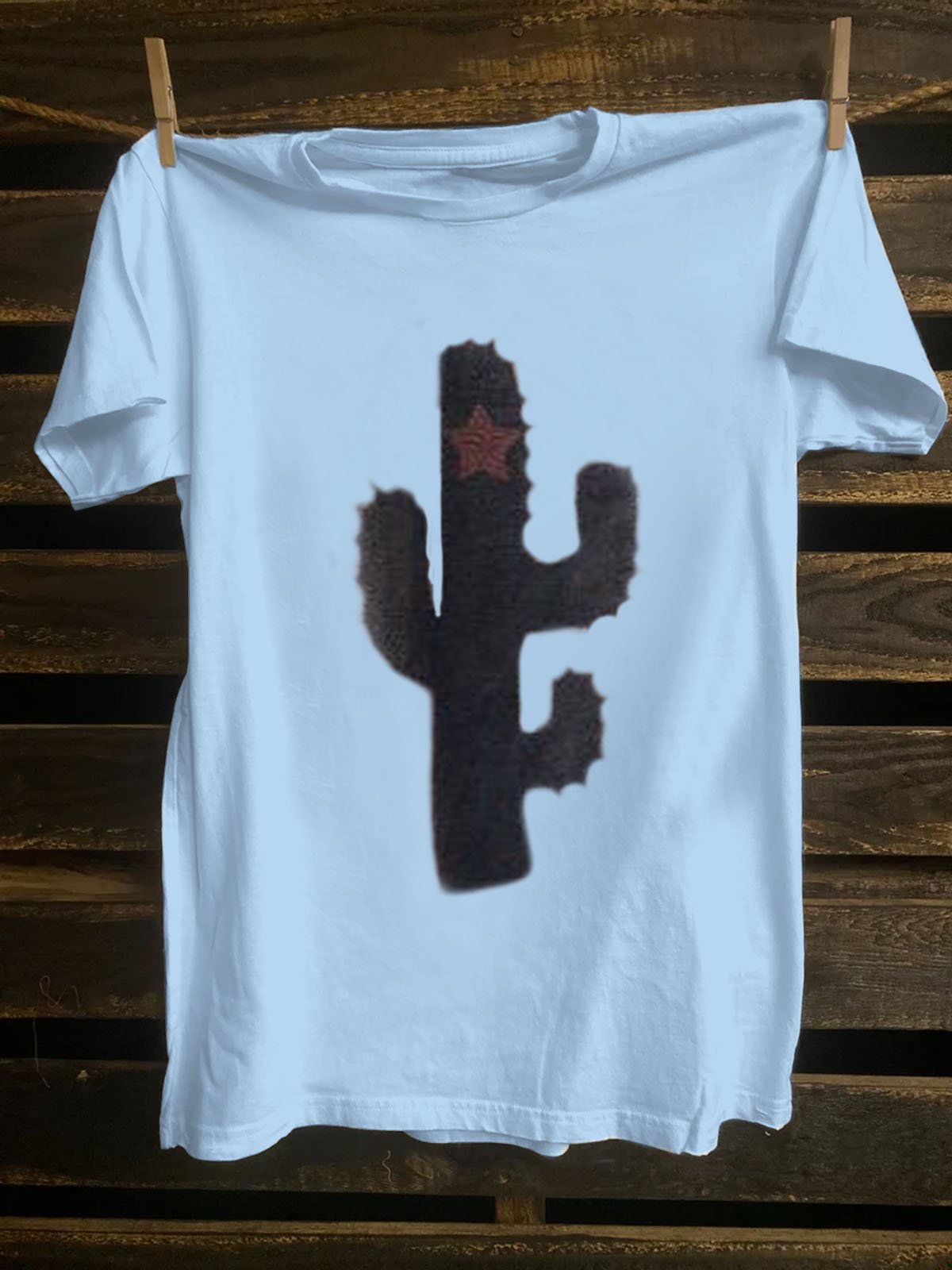 Cactus Printed Cotton Casual  T-Shirt