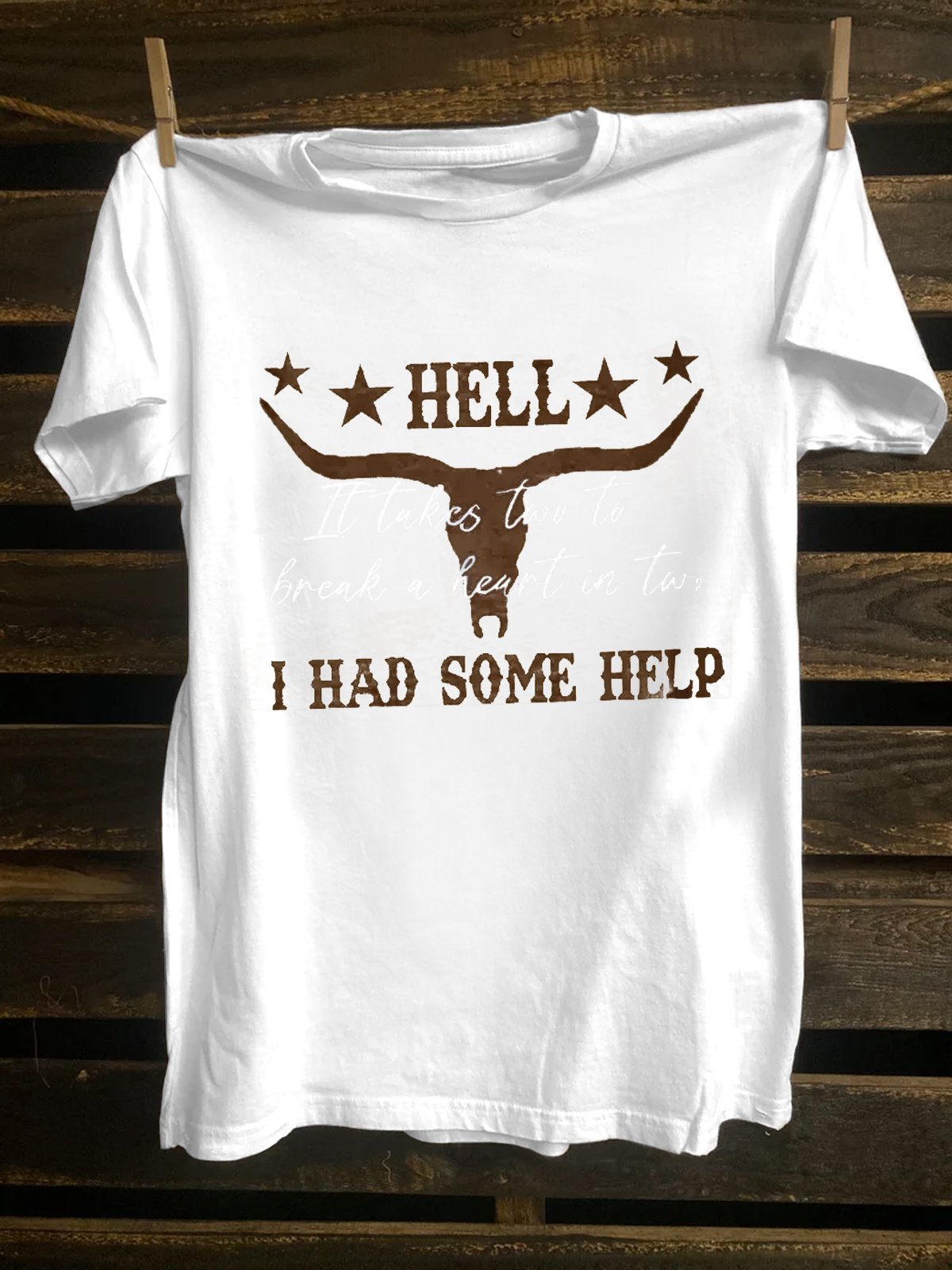 Cattle Western Style Crew Neck T-Shirt