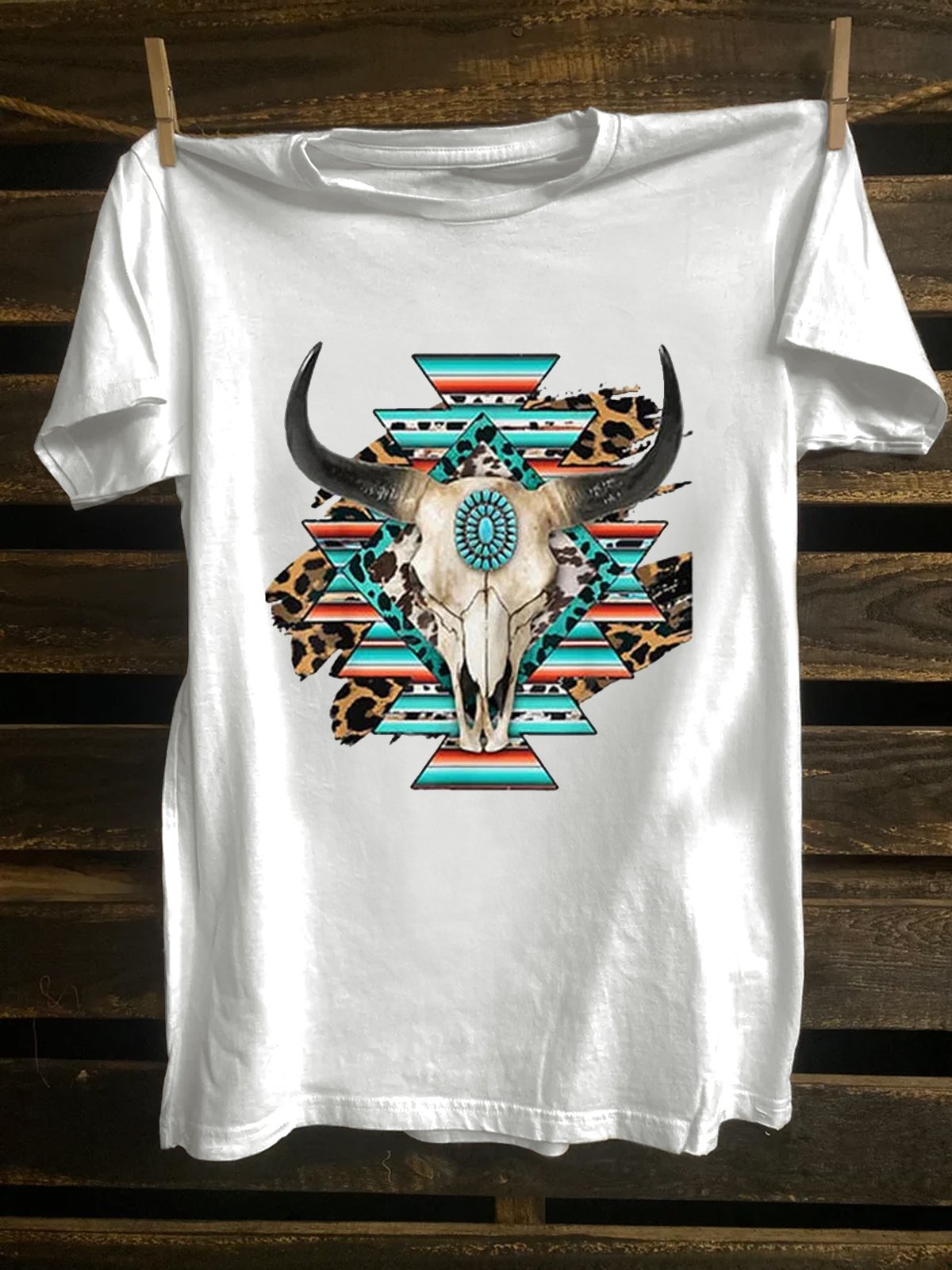 Western Style Crew Neck T-Shirt