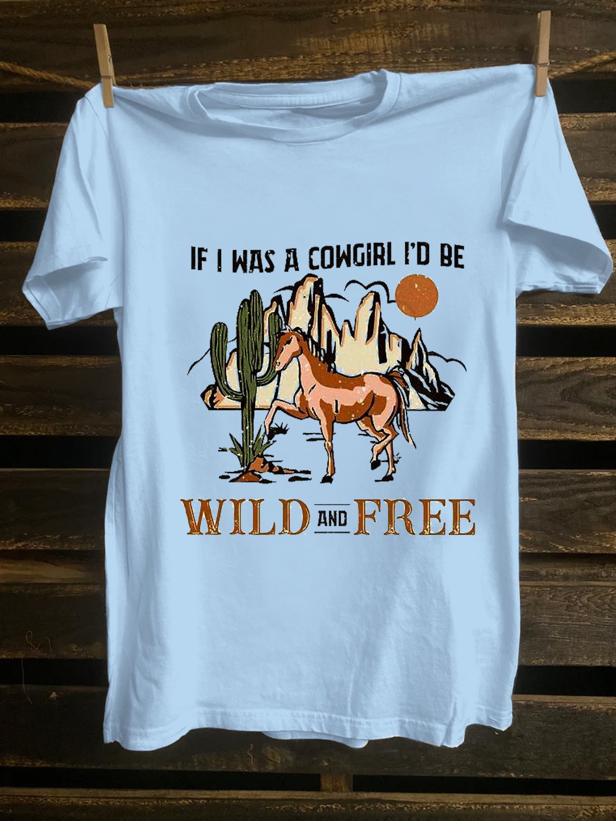 Western Style Cotton Loose Horse T-Shirt