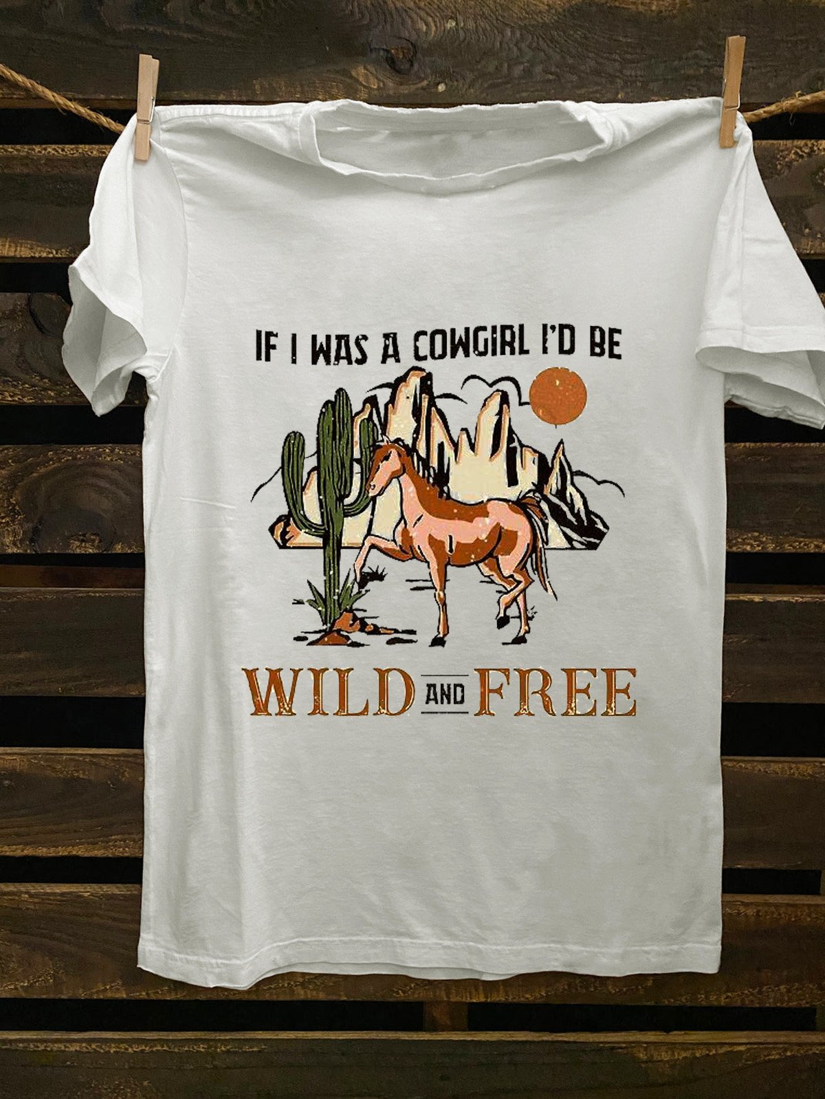 Western Style Cotton Loose Horse T-Shirt