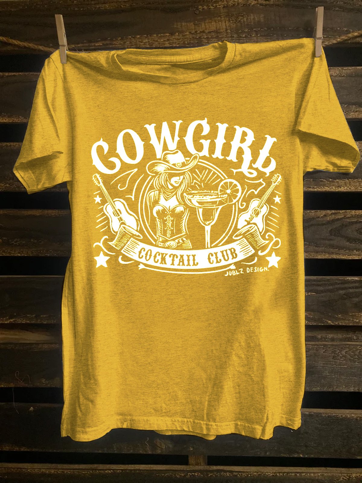 Cotton-Blend Cowgirl Cocktail Crew Neck Western Style T-Shirt