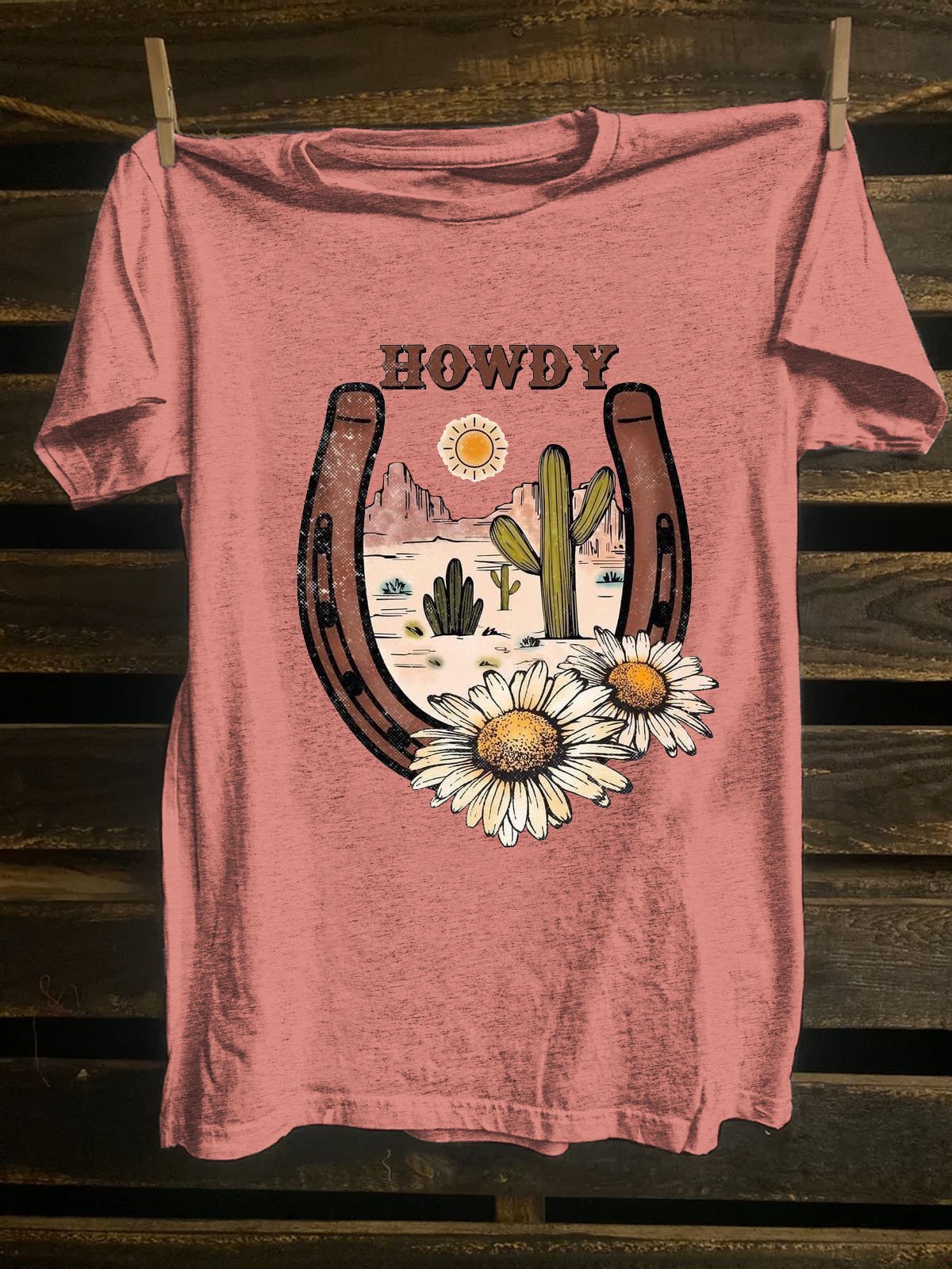 Western Style Cotton-Blend Sun T-Shirt