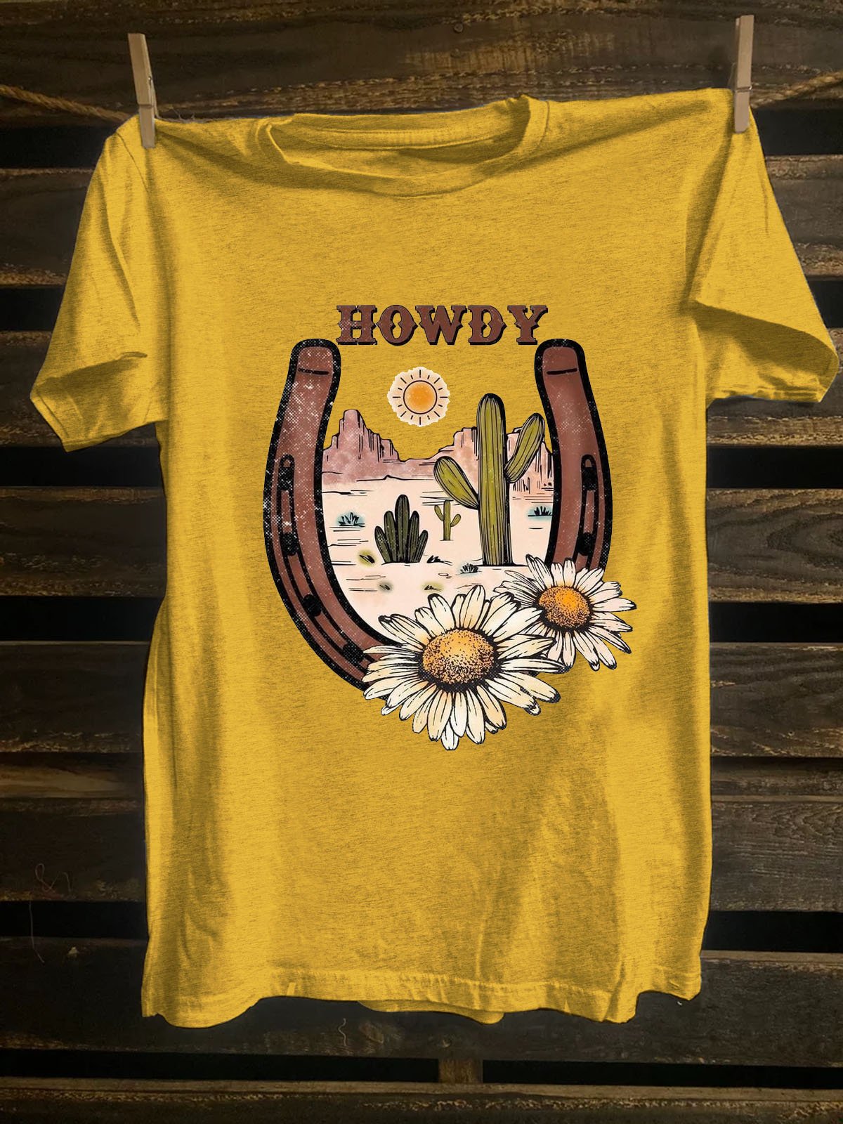 Western Style Cotton-Blend Sun T-Shirt