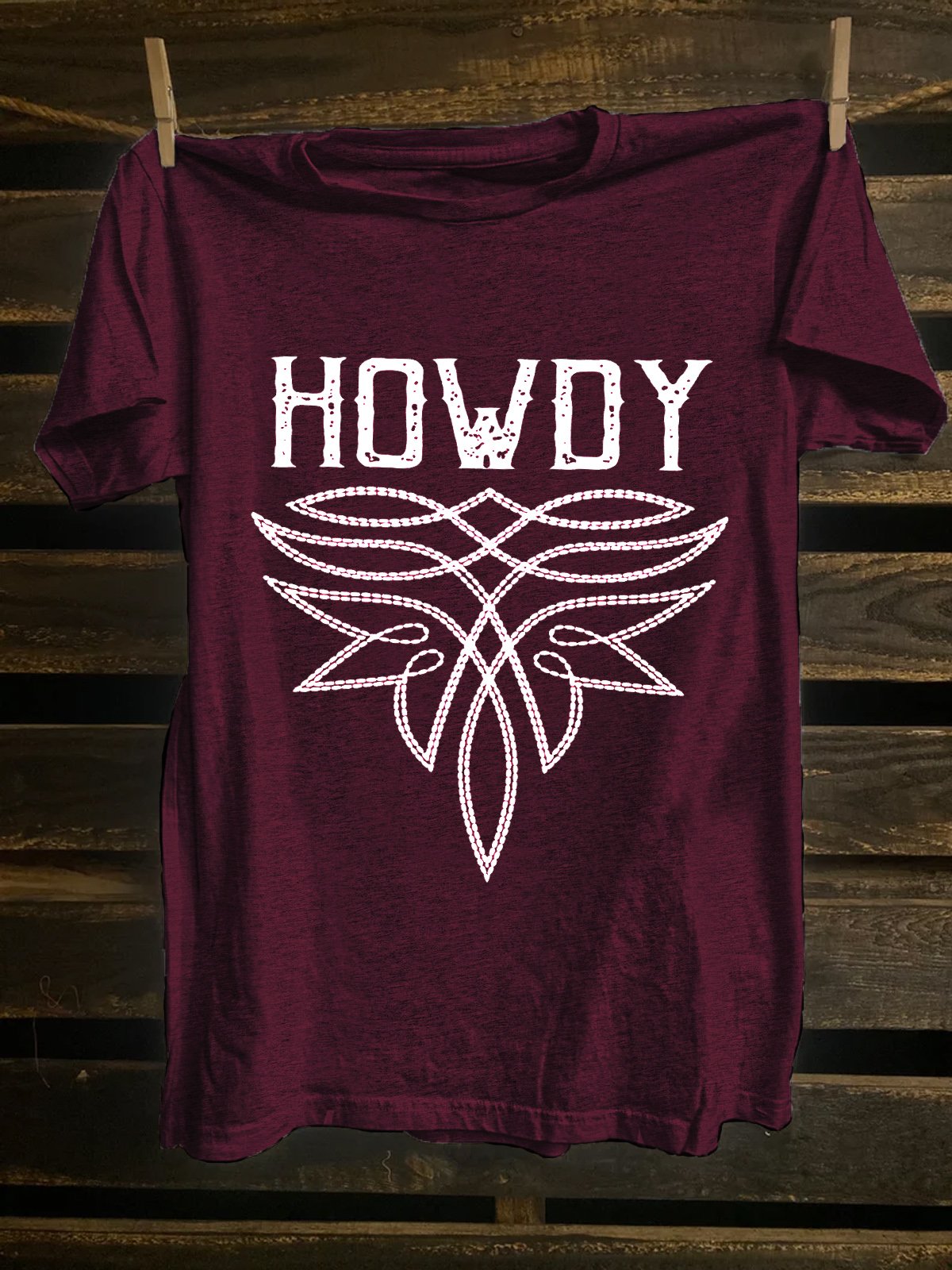 Western Style Western Boot stitch Stitching Howdy T-Shirt