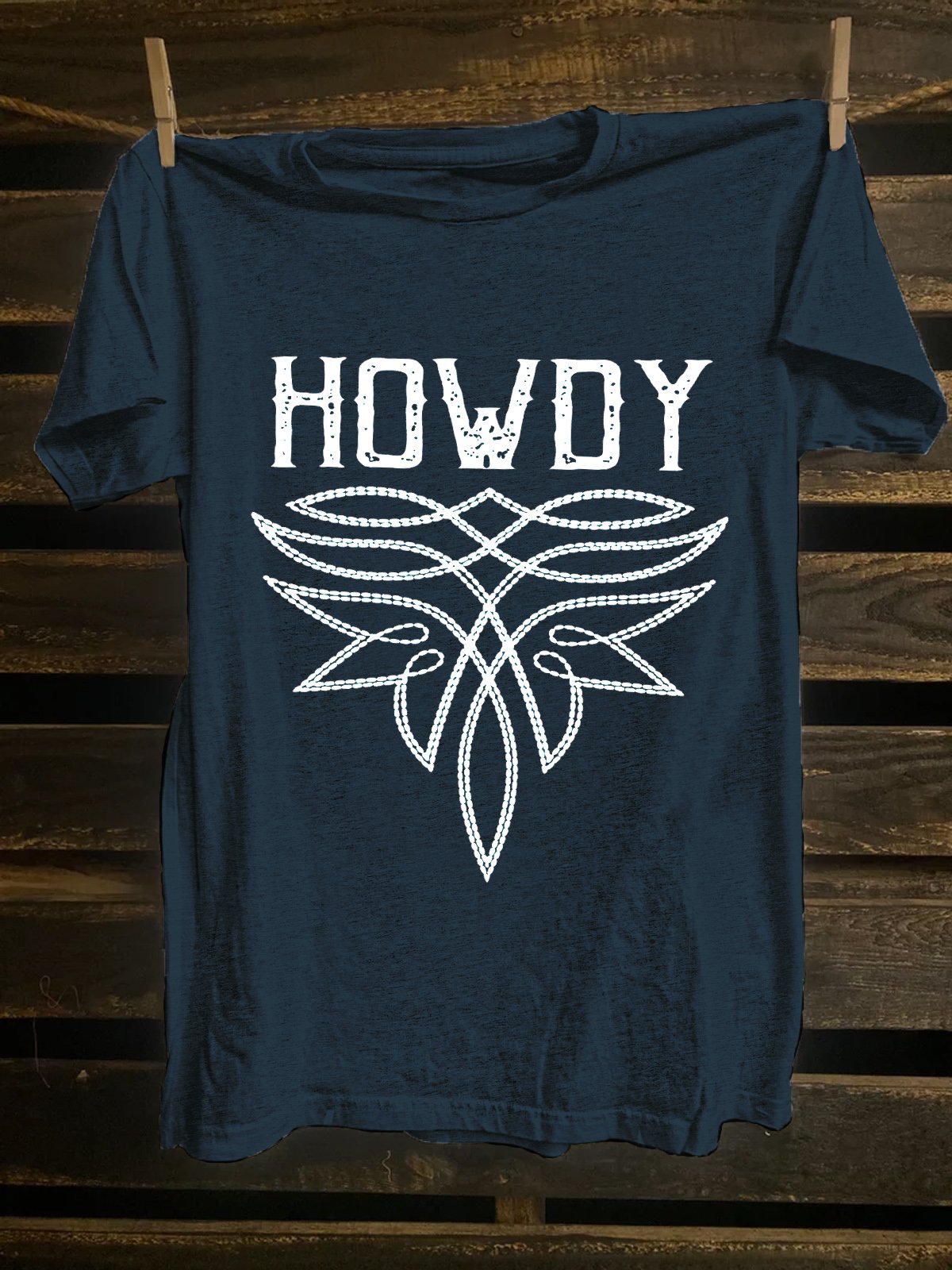 Western Style Western Boot stitch Stitching Howdy T-Shirt