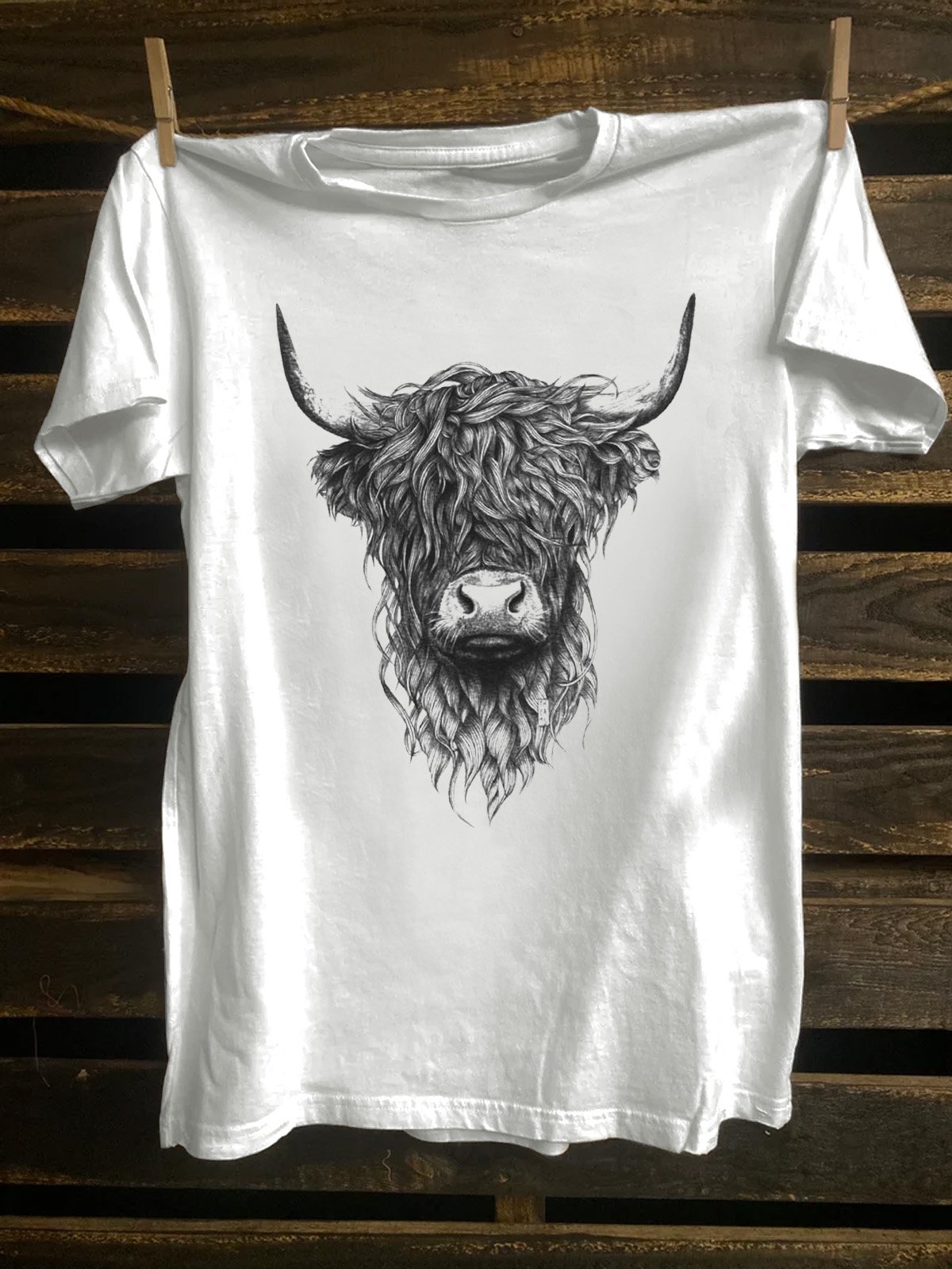 Cattle Cotton-Blend Western Style Crew Neck T-Shirt