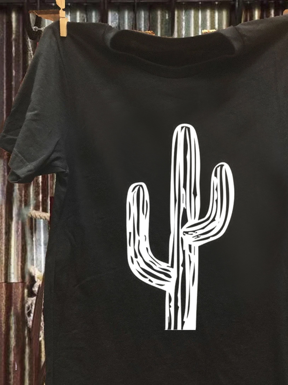 Western Style Cotton-Blend Cactus T-Shirt