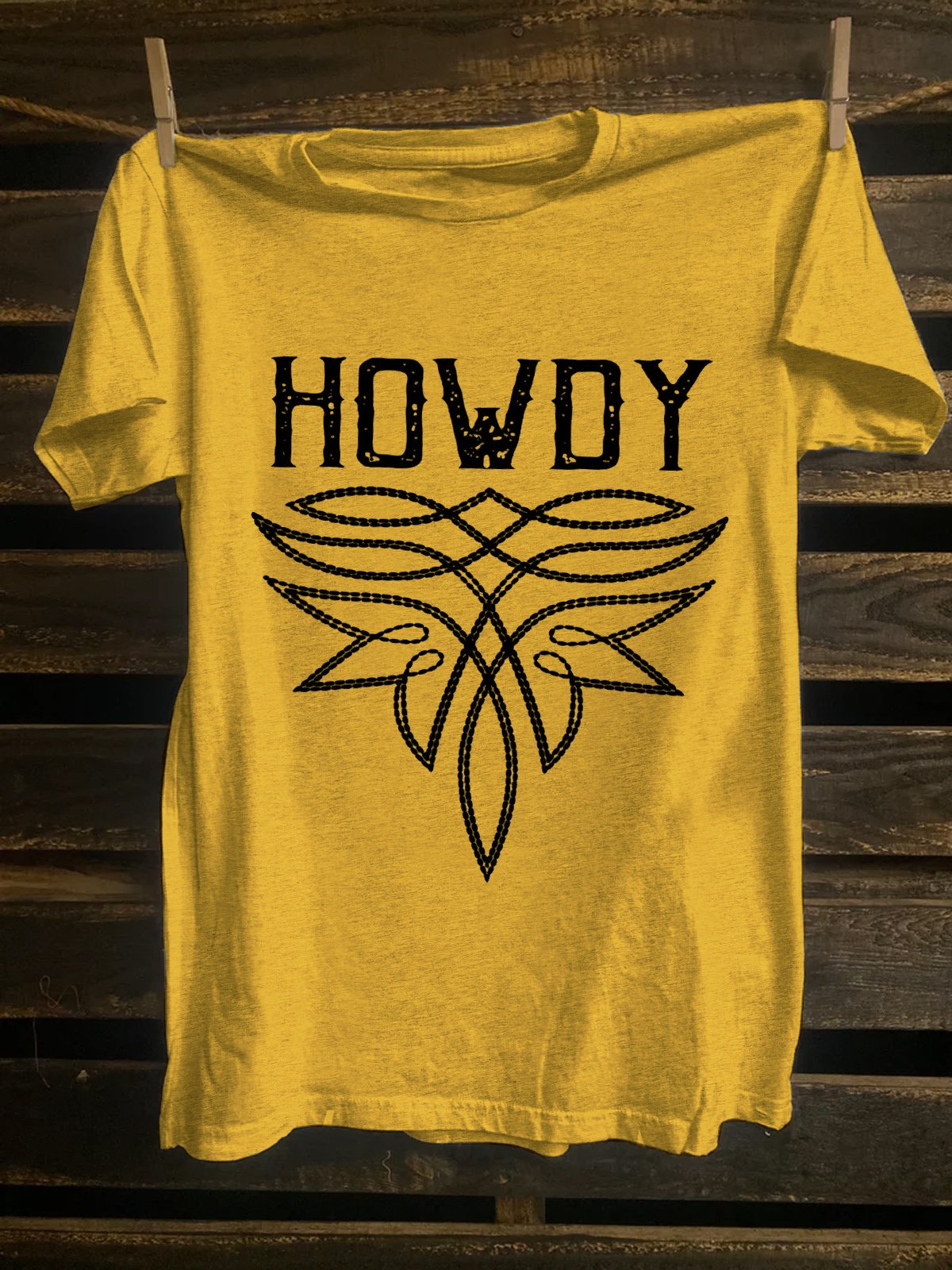 Western Style Western Boot stitch Stitching Howdy T-Shirt