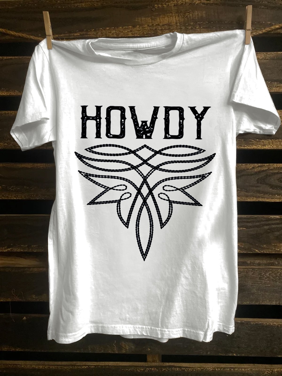 Western Style Western Boot stitch Stitching Howdy T-Shirt