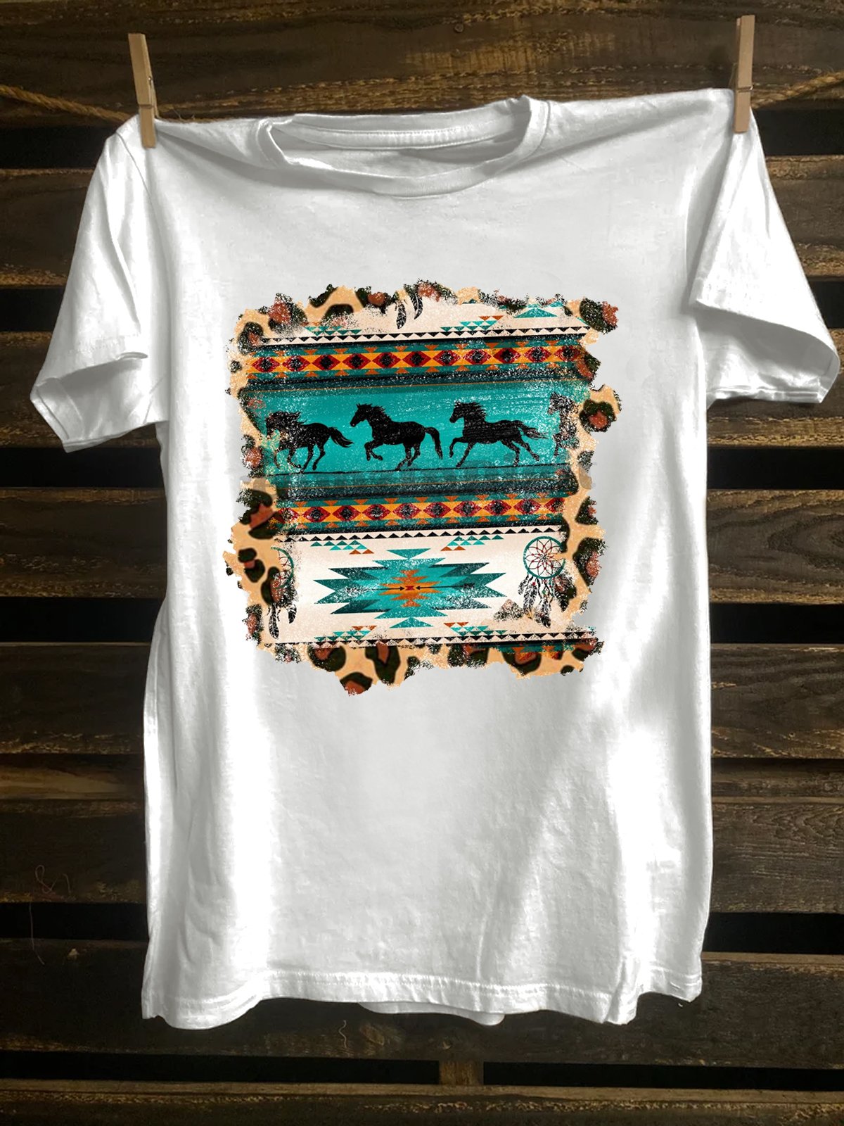 Western Style Loose Crew Neck T-Shirt