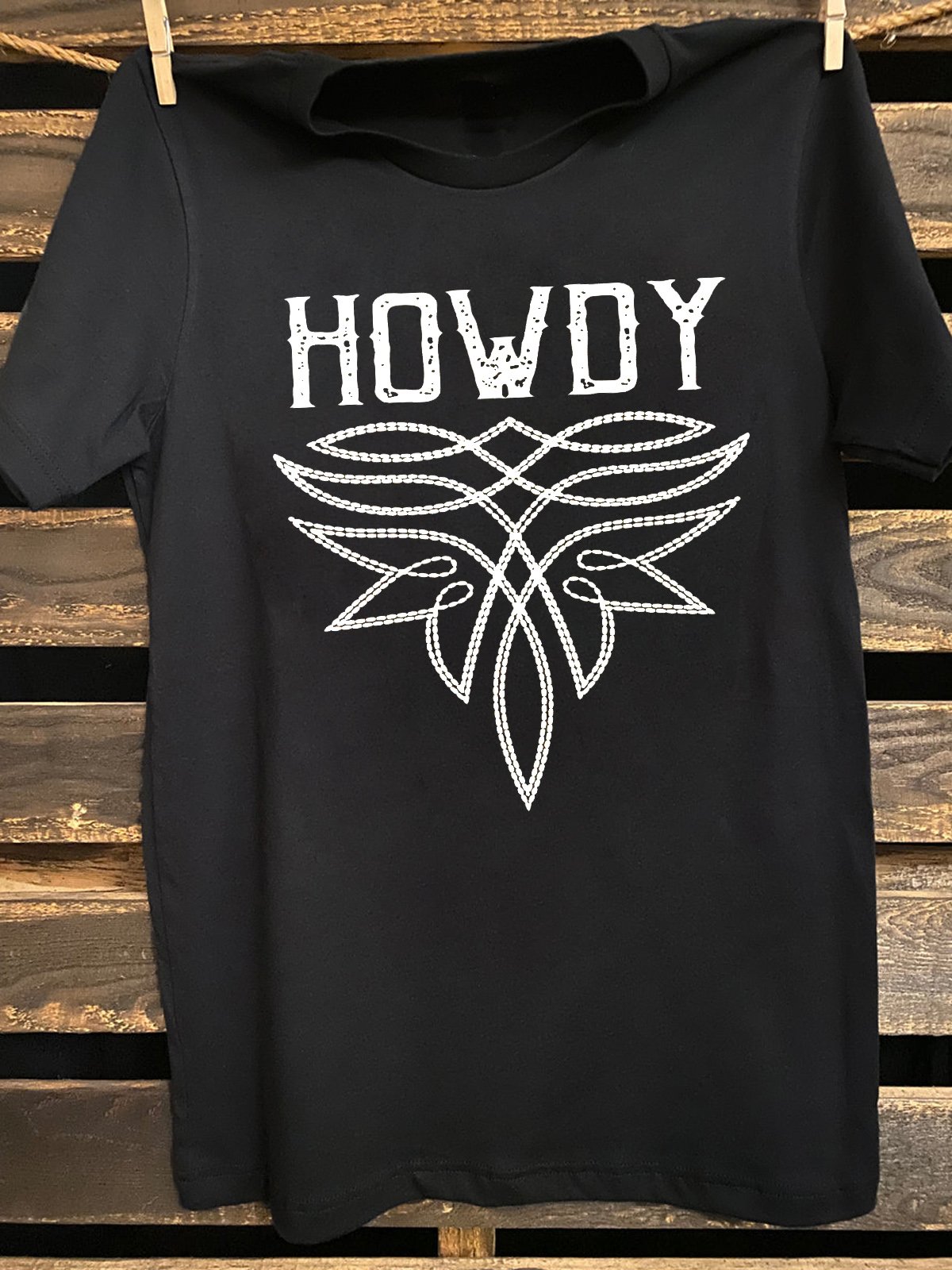 Western Style Western Boot stitch Stitching Howdy T-Shirt