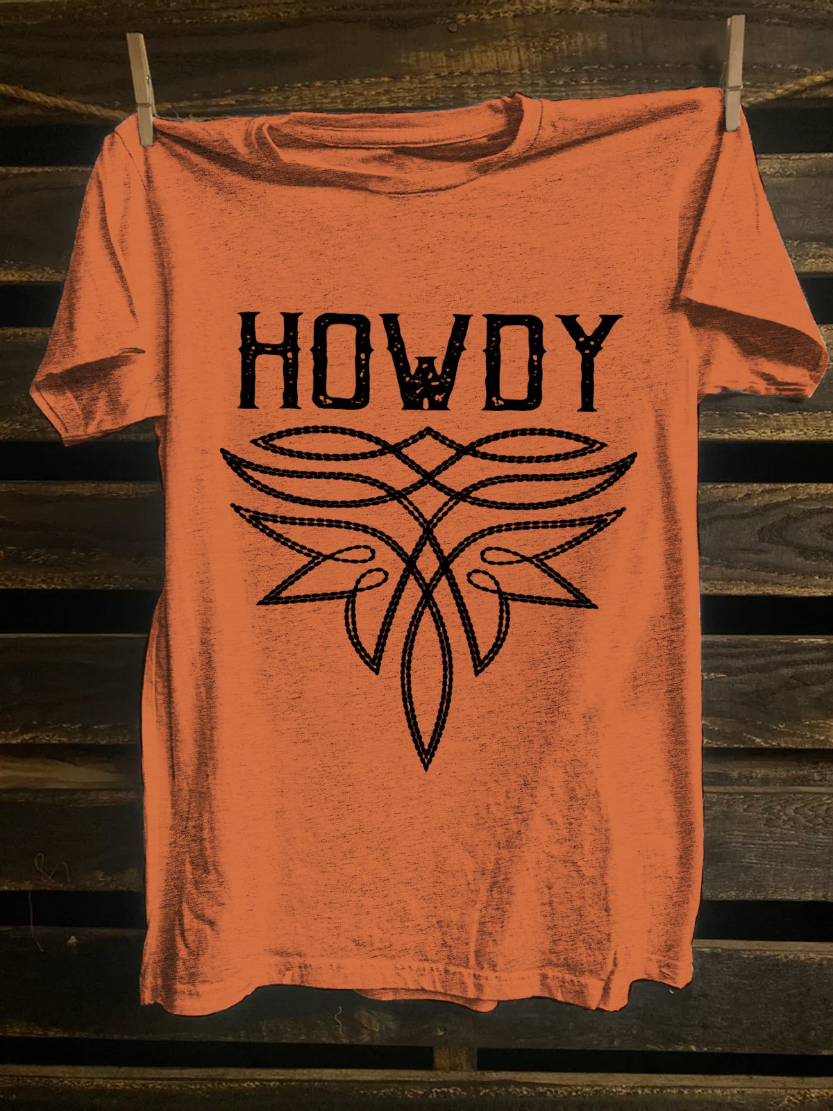 Western Style Western Boot stitch Stitching Howdy T-Shirt