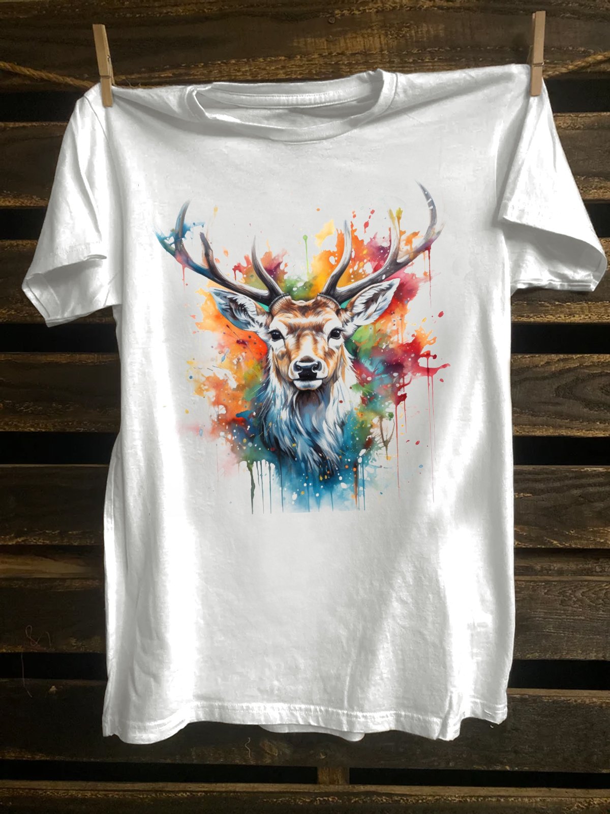 Cotton-Blend Loose Western Style T-Shirt