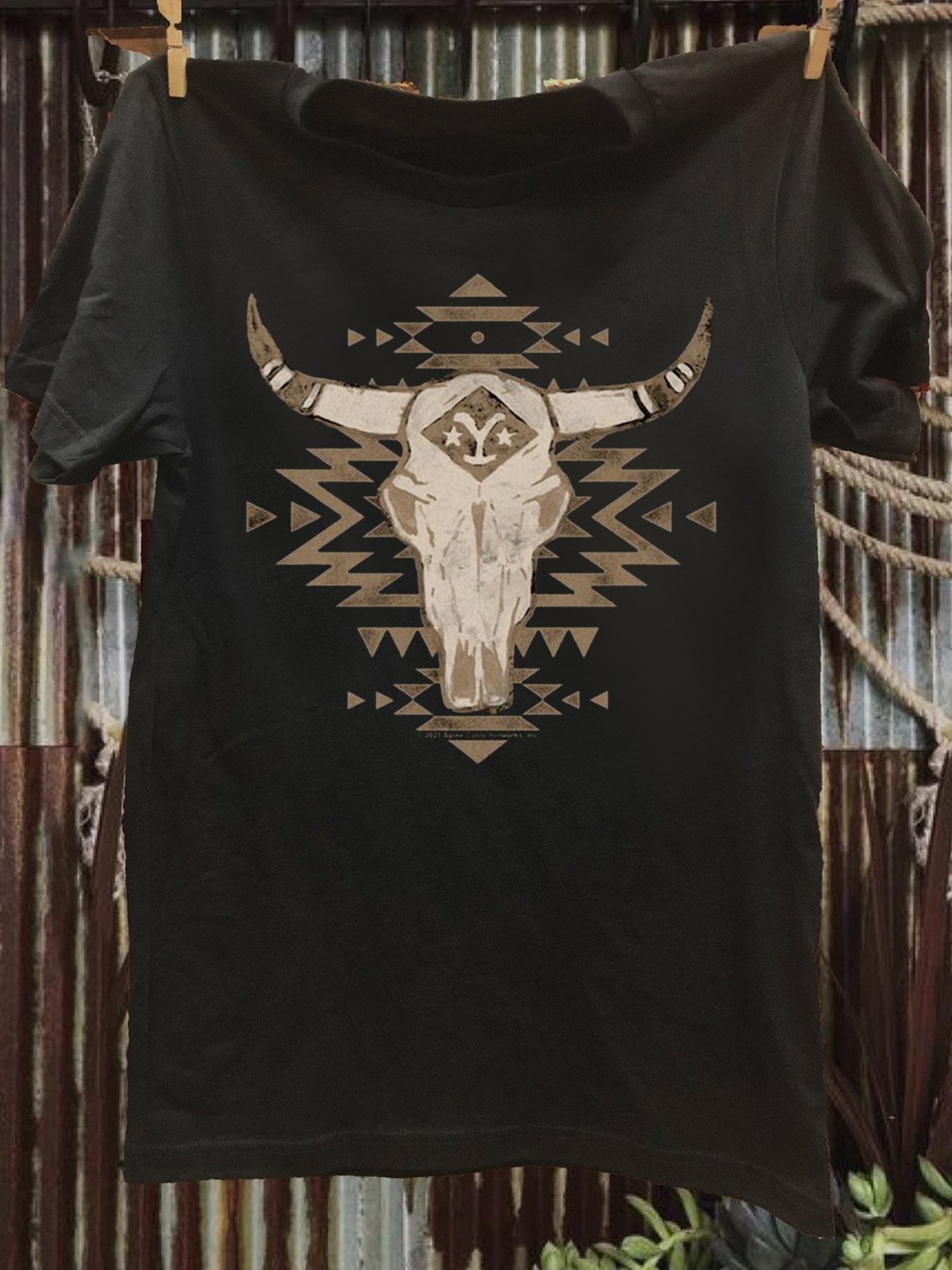 Western Style Loose Cattle Cotton-Blend T-Shirt