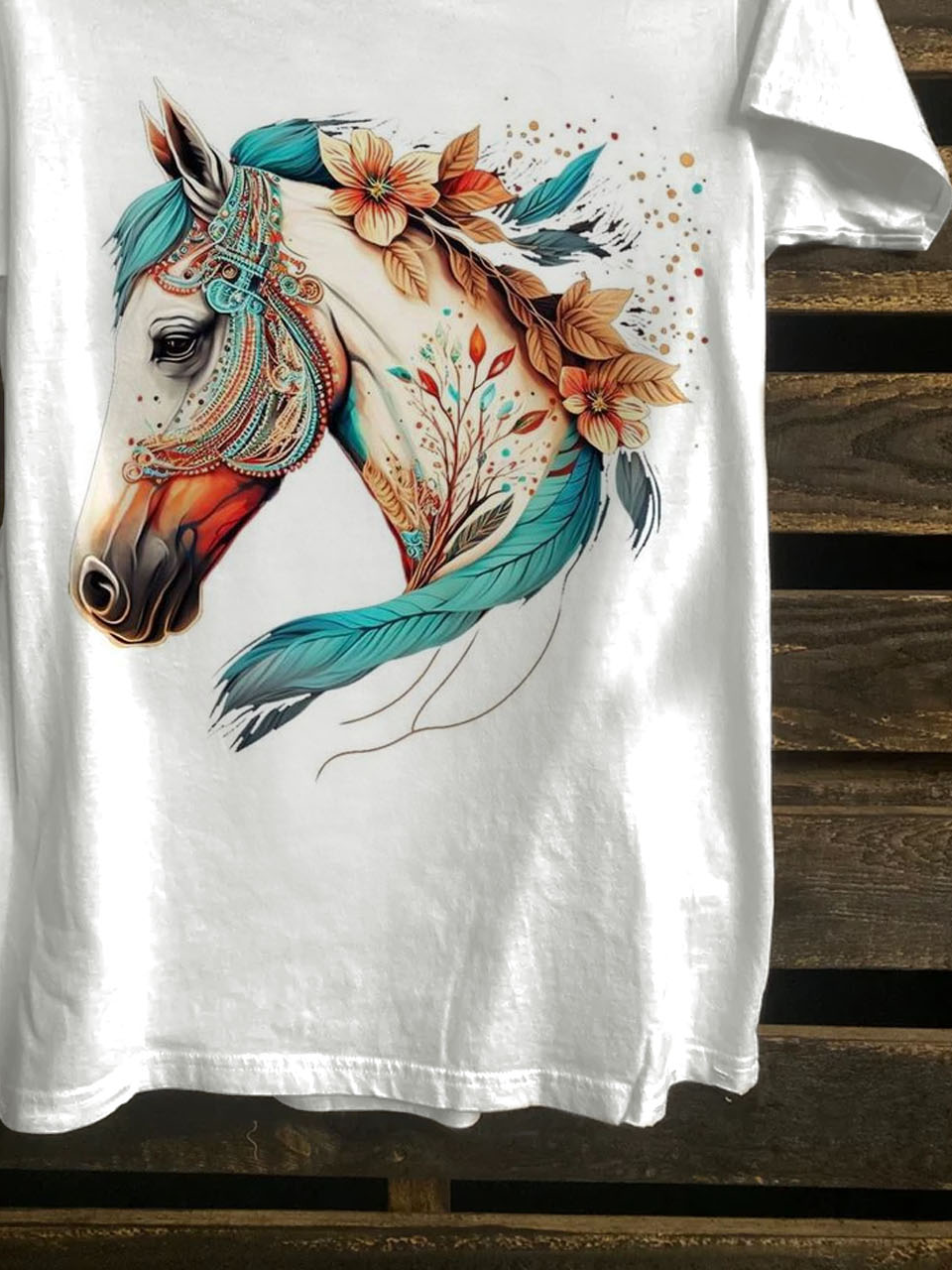 Western Style Horse Printed T-Shirt