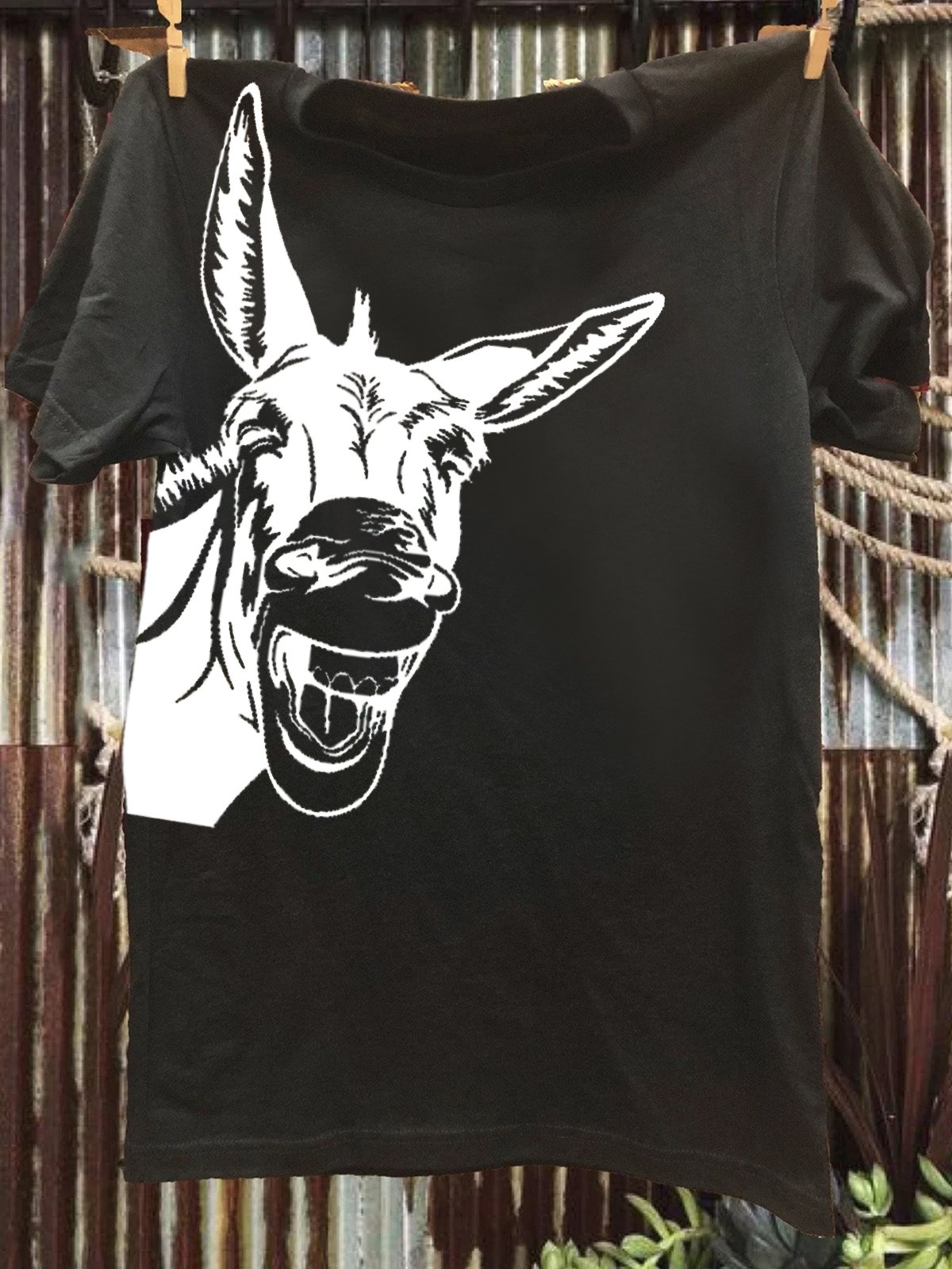 Western Style Cotton-Blend Horse T-Shirt