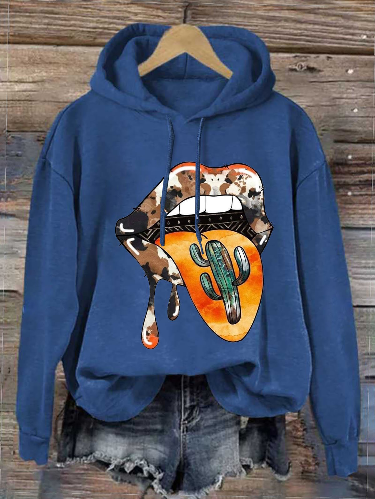 Hoodie Mouth Western Style Hoodie