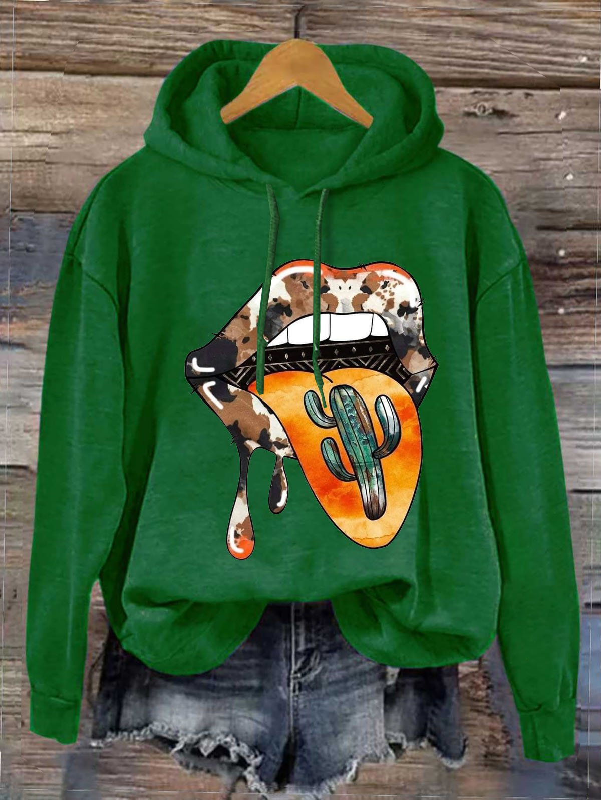 Hoodie Mouth Western Style Hoodie