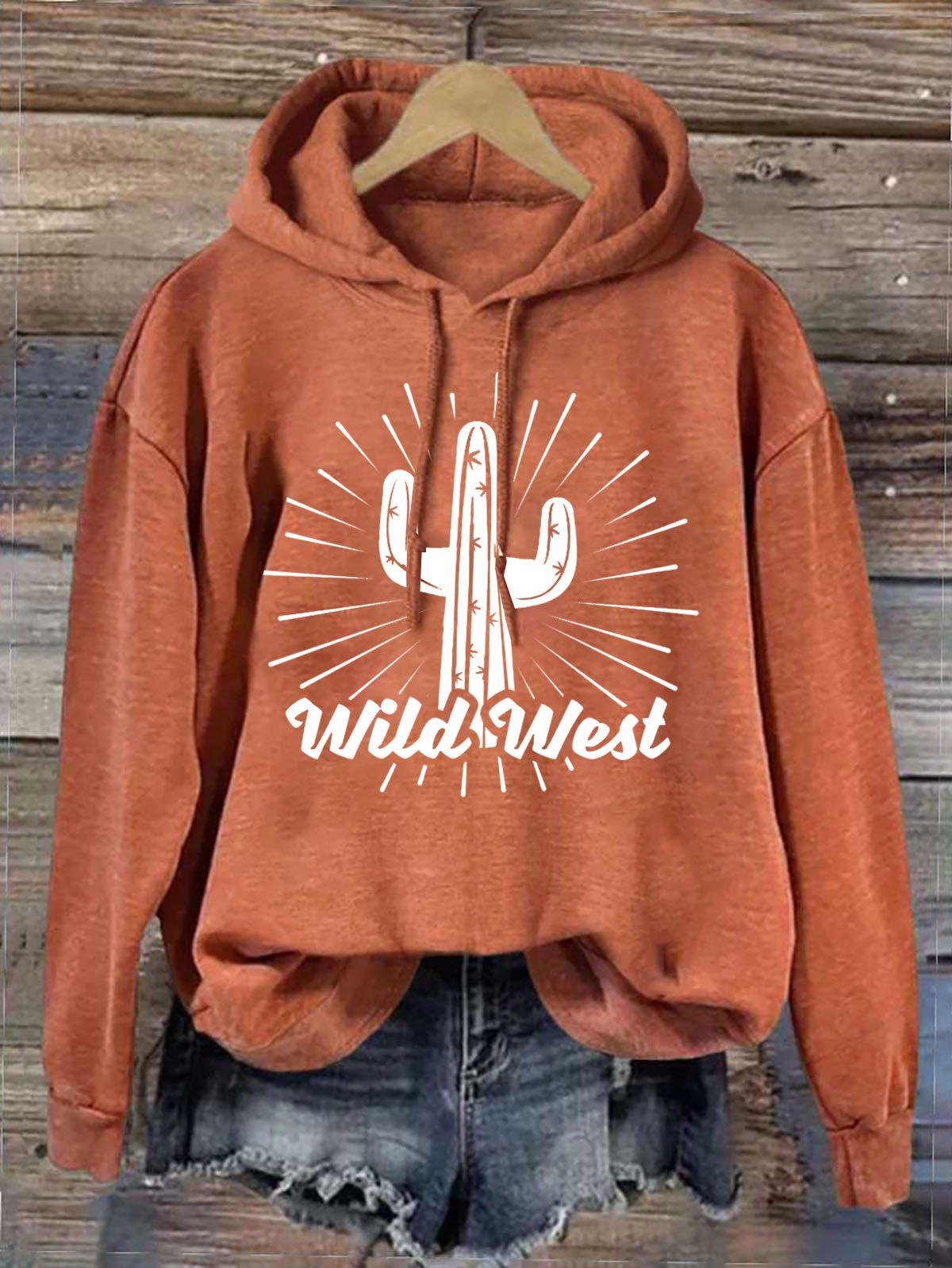 Western Style Hoodie Text Letters Hoodie