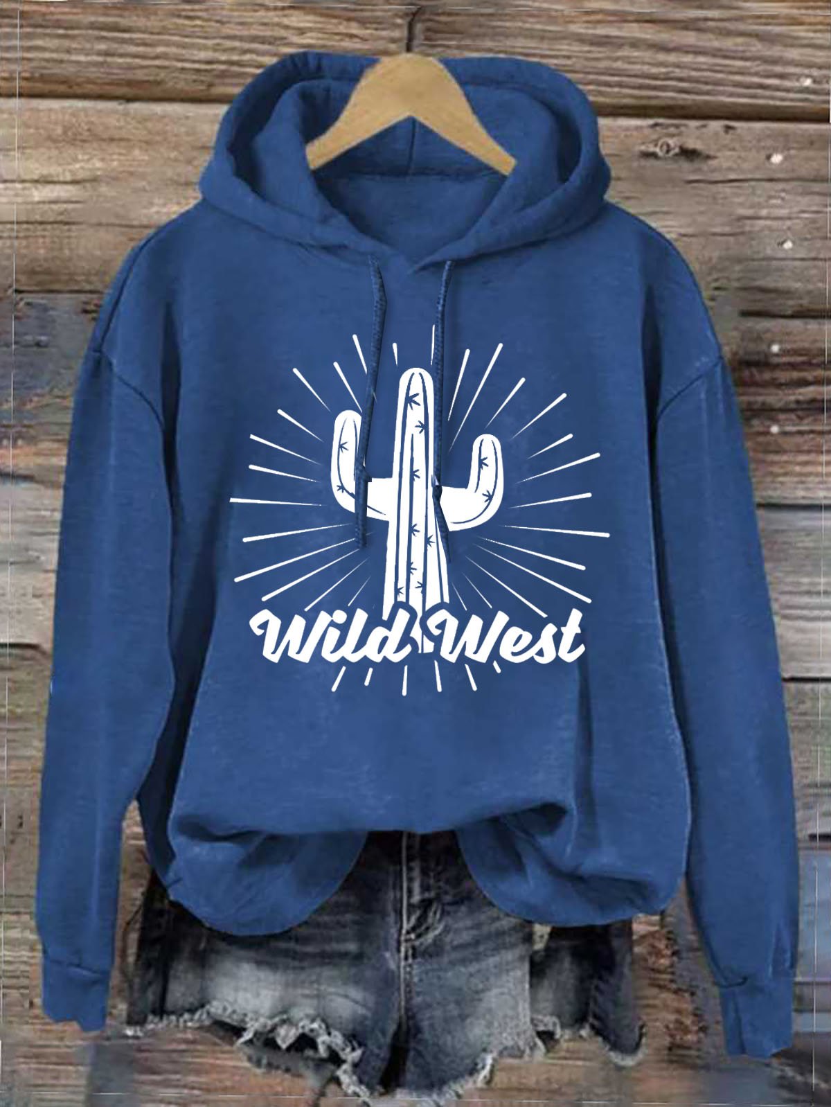 Western Style Hoodie Text Letters Hoodie