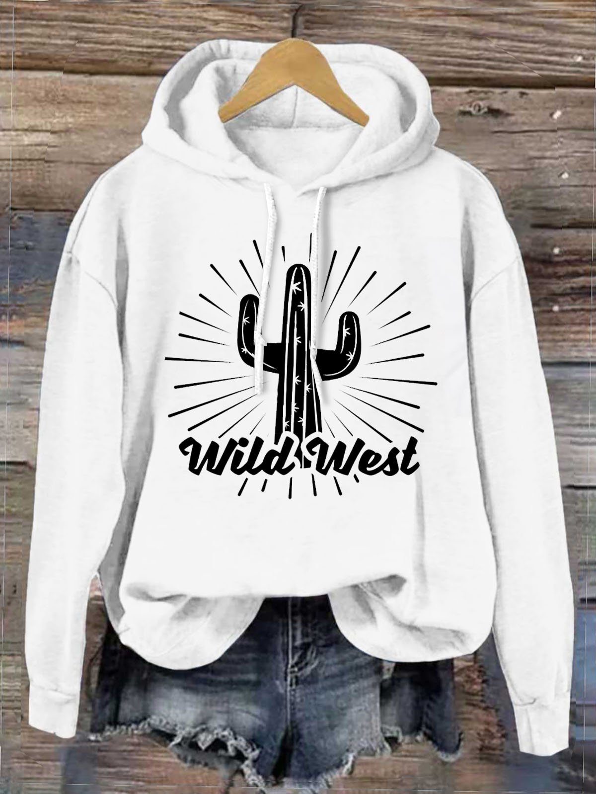 Western Style Hoodie Text Letters Hoodie