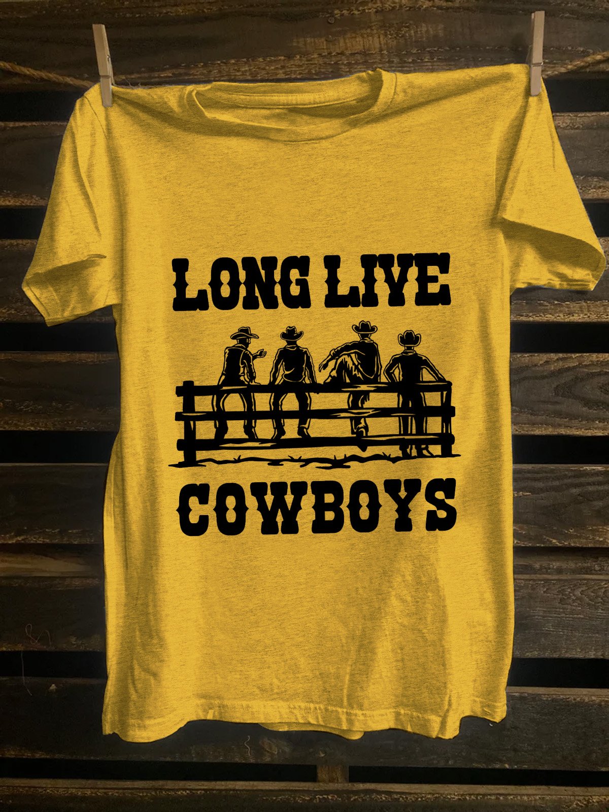 Long Live Cowboys Western Style Loose T-Shirt