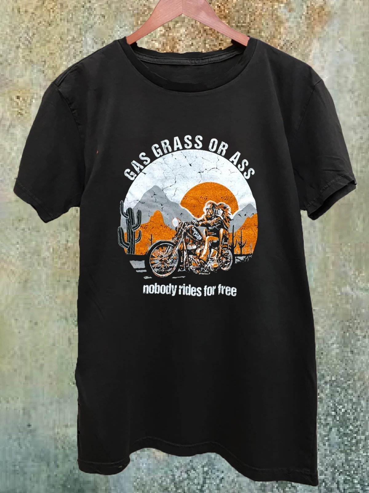 Scenery Loose Crew Neck Western Style T-Shirt