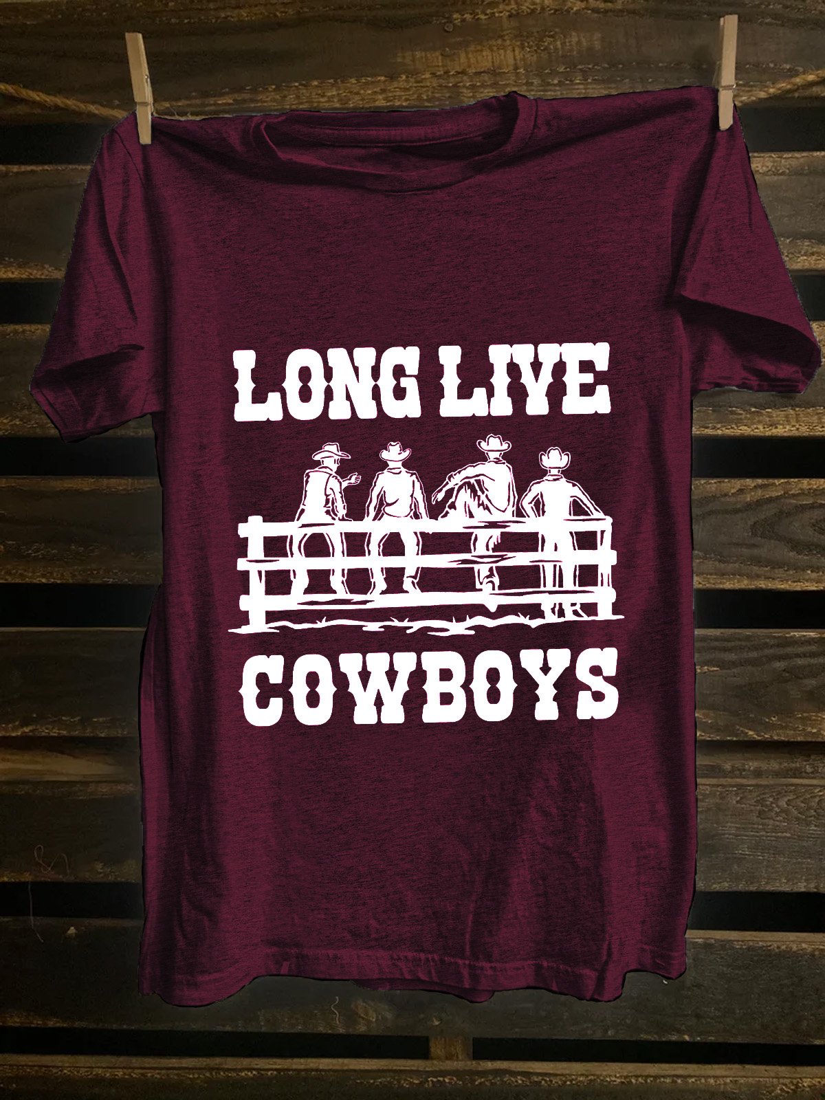 Long Live Cowboys Western Style Loose T-Shirt