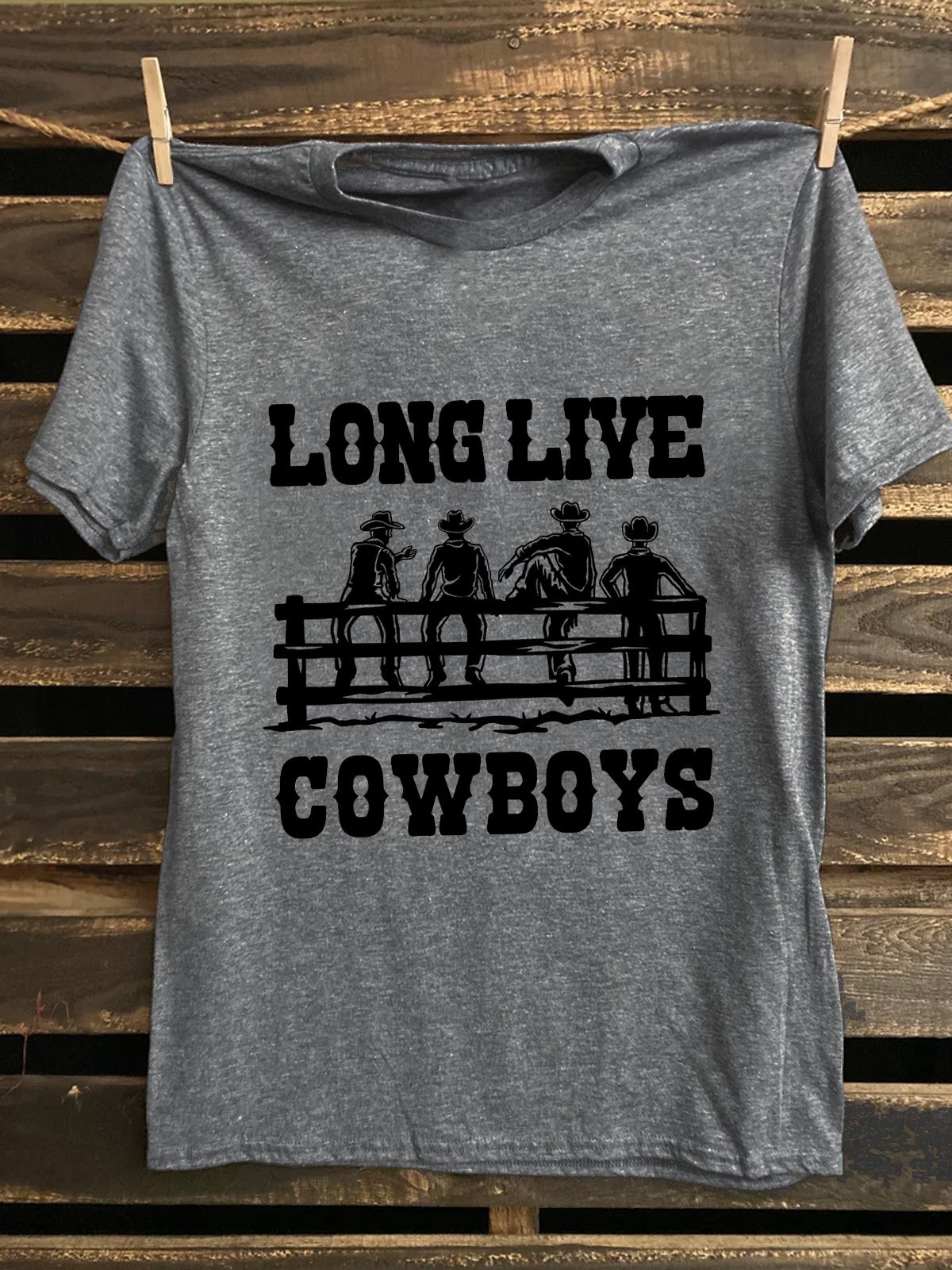 Long Live Cowboys Western Style Loose T-Shirt