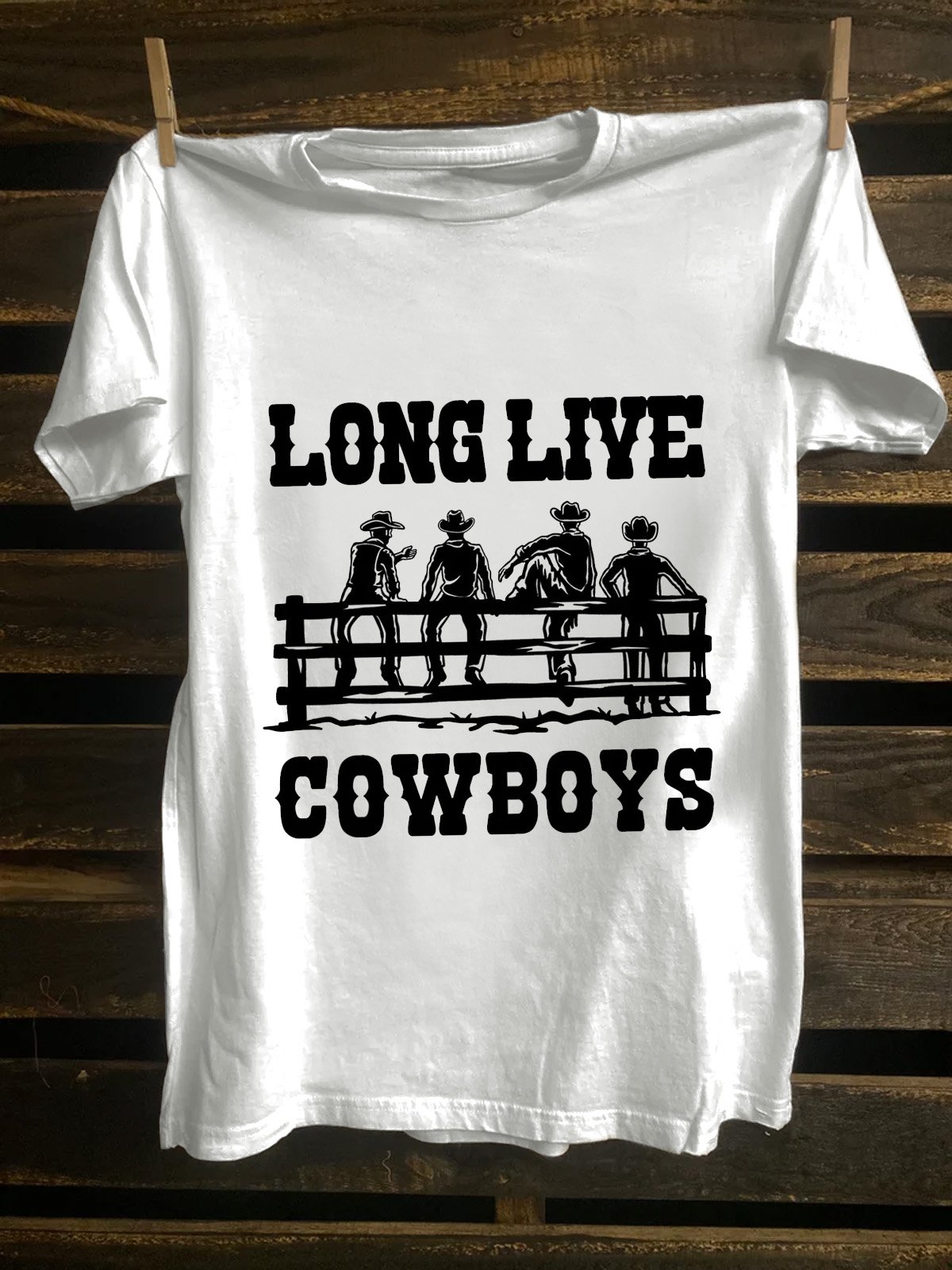 Long Live Cowboys Western Style Loose T-Shirt