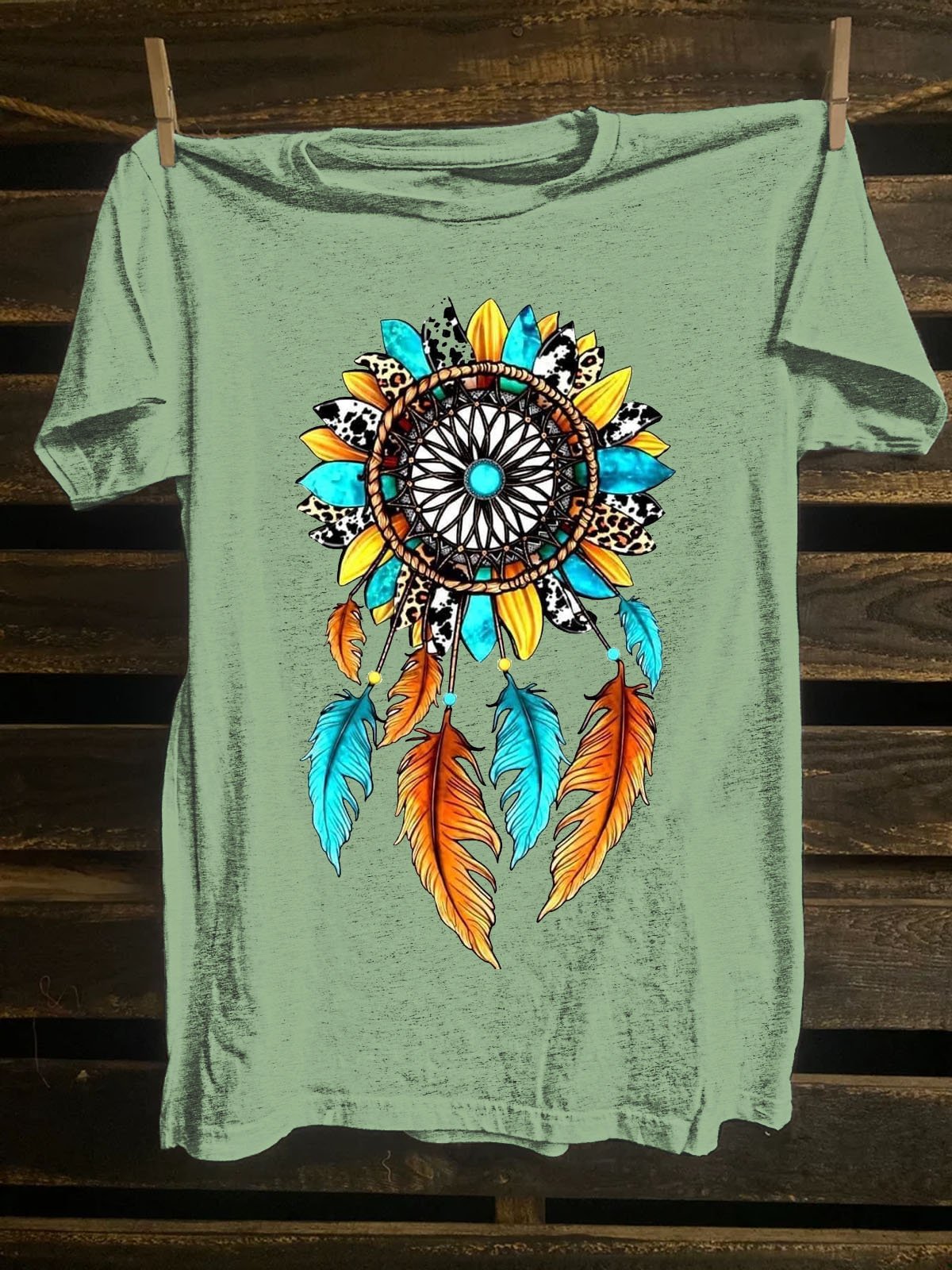 Dreamcatcher Western Style Loose T-Shirt