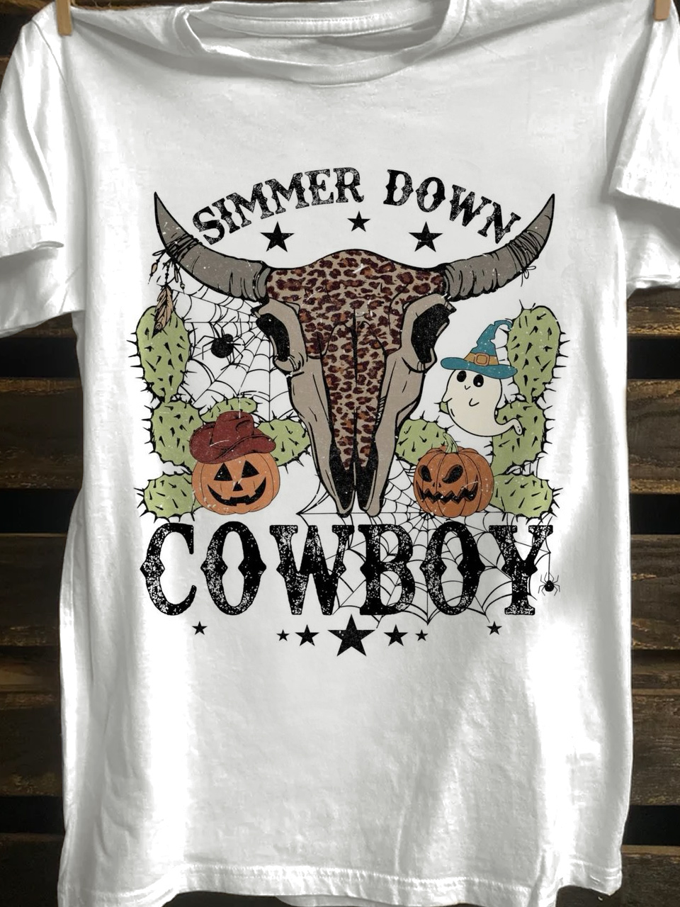 Western Style Loose Halloween Crew Neck T-Shirt